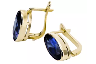 Cercei Vintage Craft  Safir Aur galben 14K vec001y